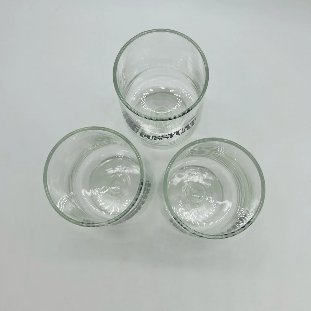 THE PUSSYCAT SET OF 3 VINTAGE 1972 EARLY TIMES KENTUCKY BAR WARE